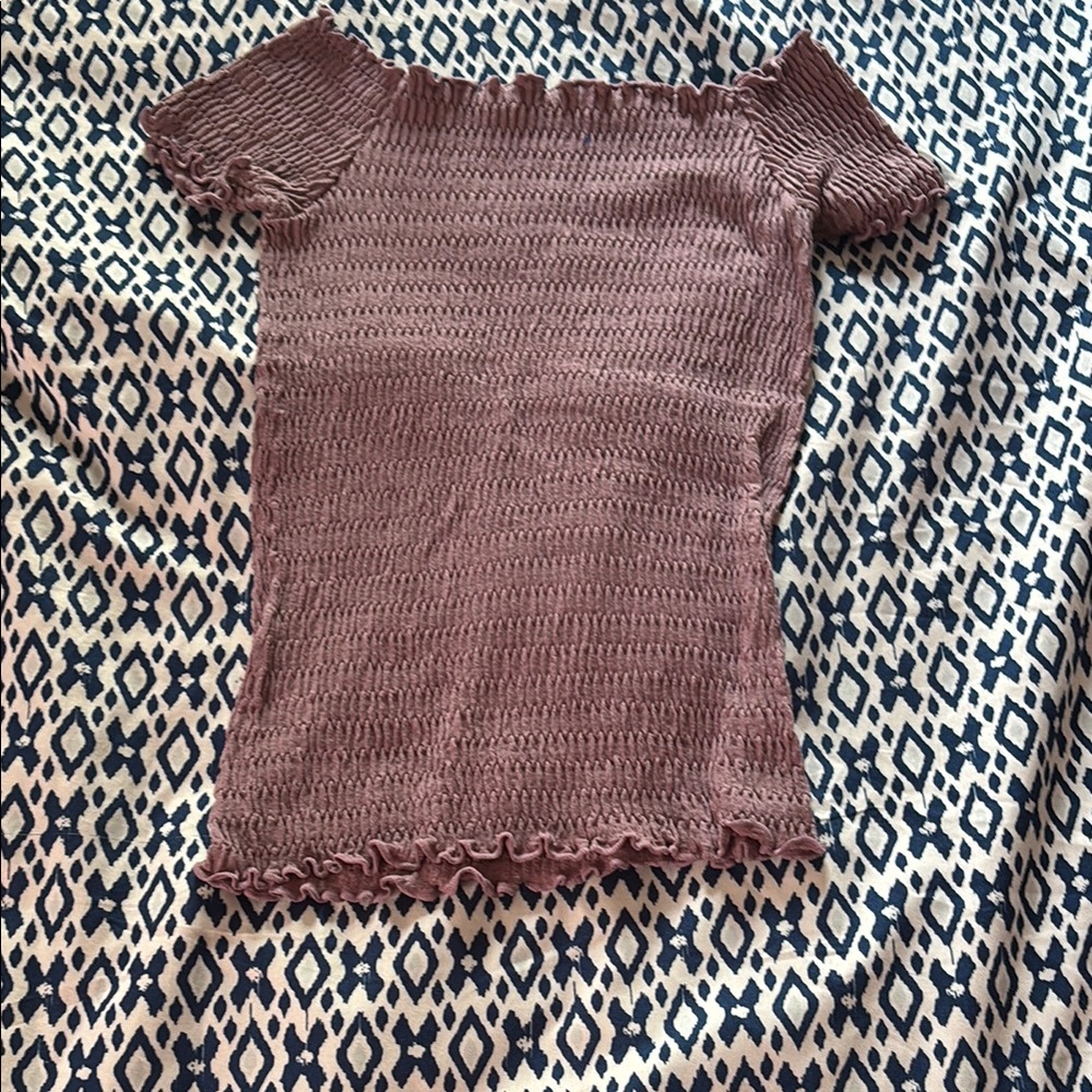 Ruffled Knit Top in Mauve